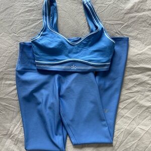 ALO Yoga Crystal Clear Blue set Sz S/Xs